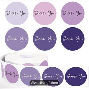 Thank You Purple Gradient Round Sticker Labels -500